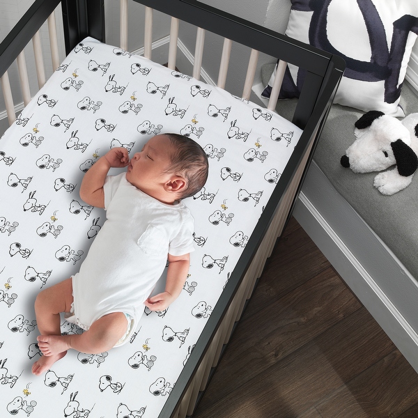 Black fitted shop crib sheet